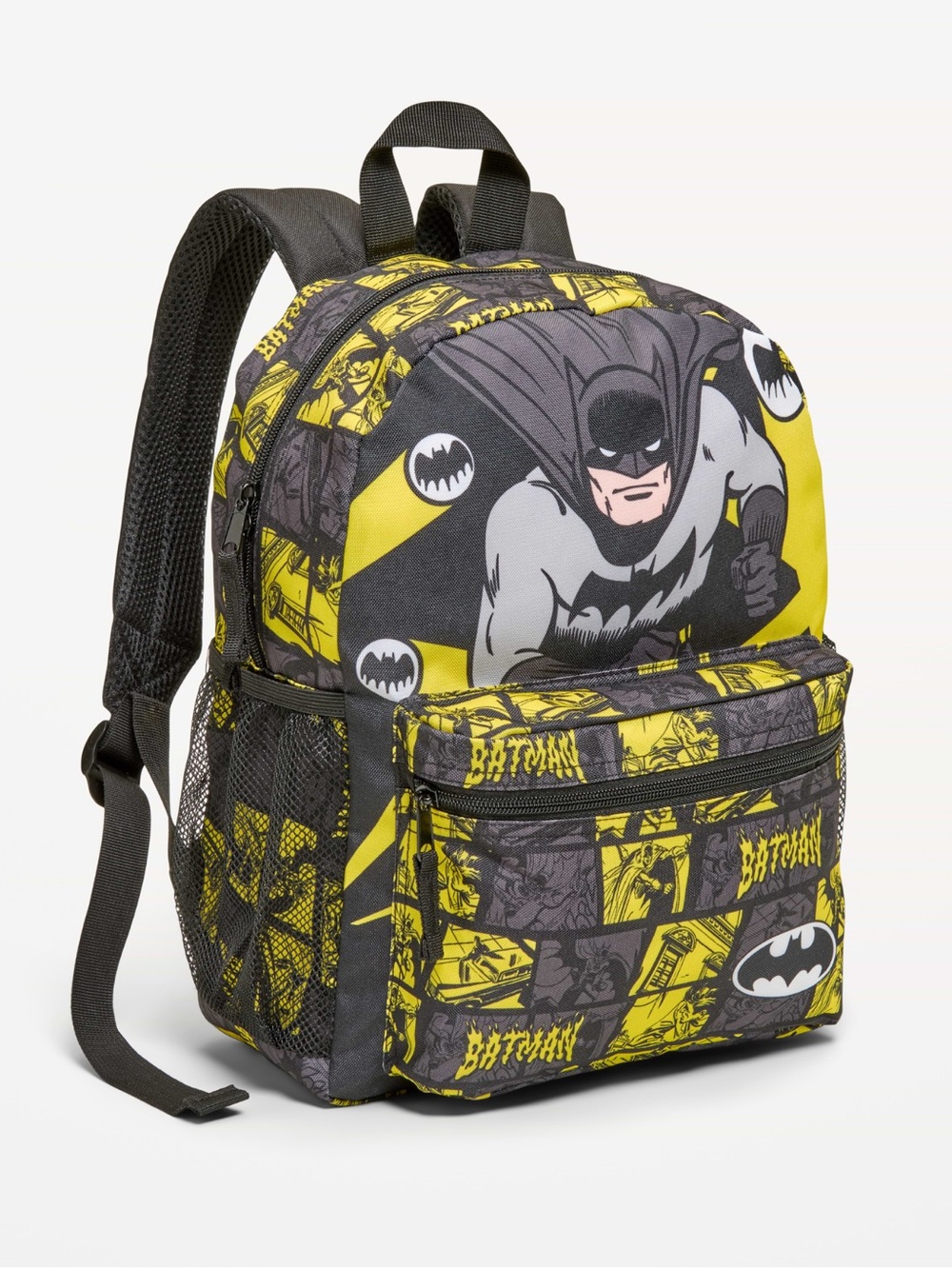 DC Batman Todder Black and Yellow Comic Print Backpack